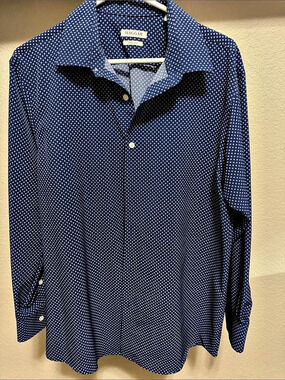 Haggar Slim Fit Men's Geometric Button Down in Blue & White